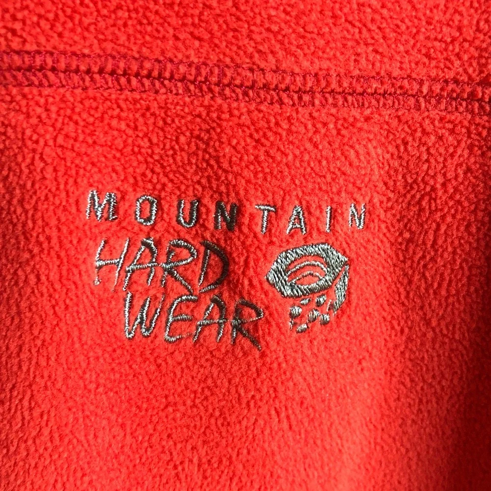 Mountain Hardwear Mens Lightweight Fleece Pullover Large Red Orange Half Zip